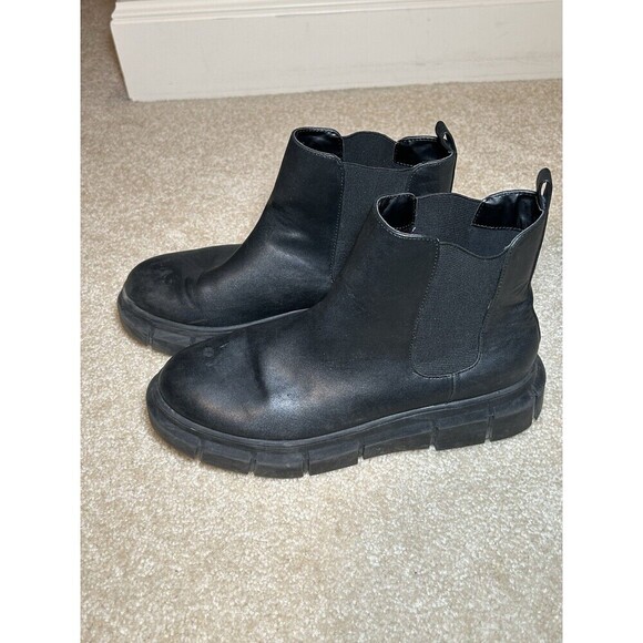 BP Women Black Round Toe Pull On Ankle Chelsea Boots Size 8.5 M - Picture 3 of 10